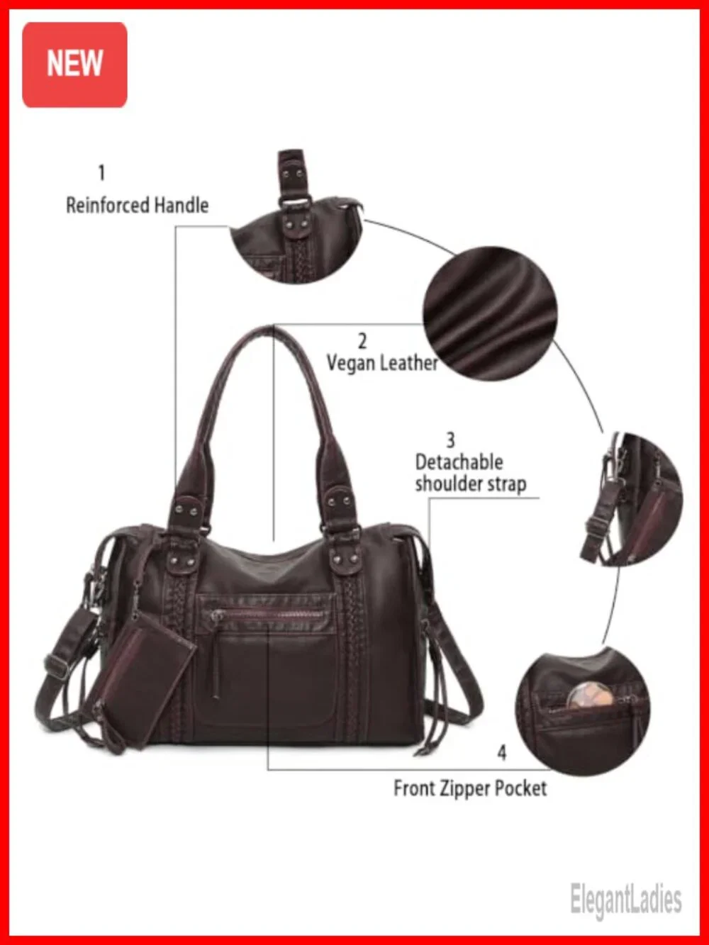Vegan Leather Hobo Shoulder Bag, Y2K Vintage Tote, Convertible Crossbody, Large
